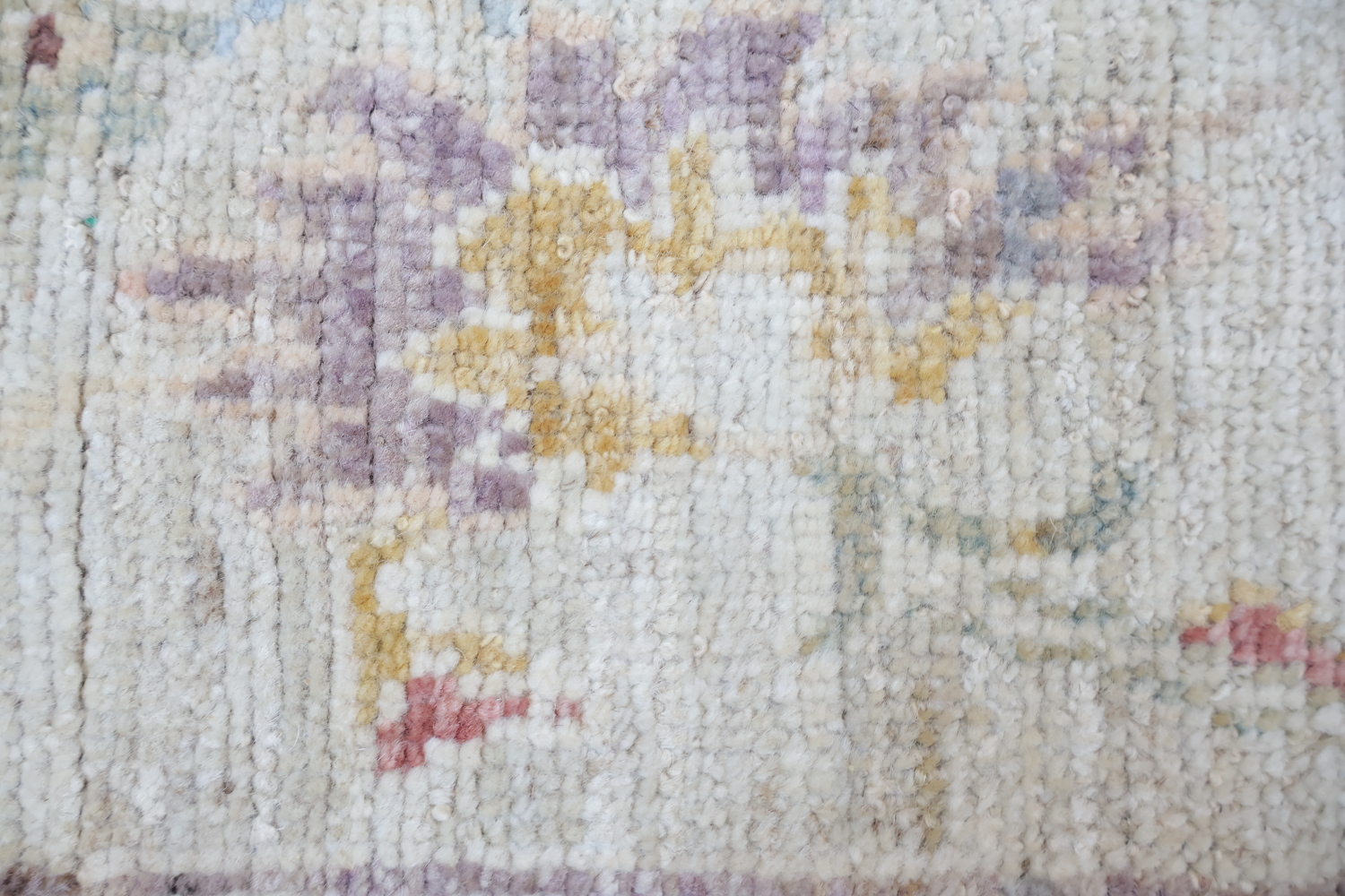 Blue Vegetable Dye Wool Oushak Turkish Runner Rug 3x8