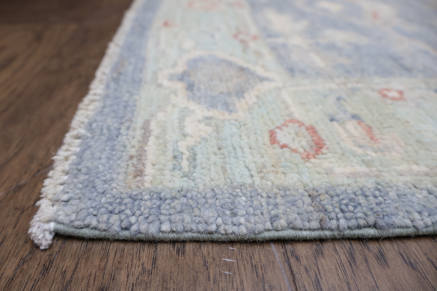 Mute Vegetable Dye Wool Oushak Turkish Runner Rug 3x8