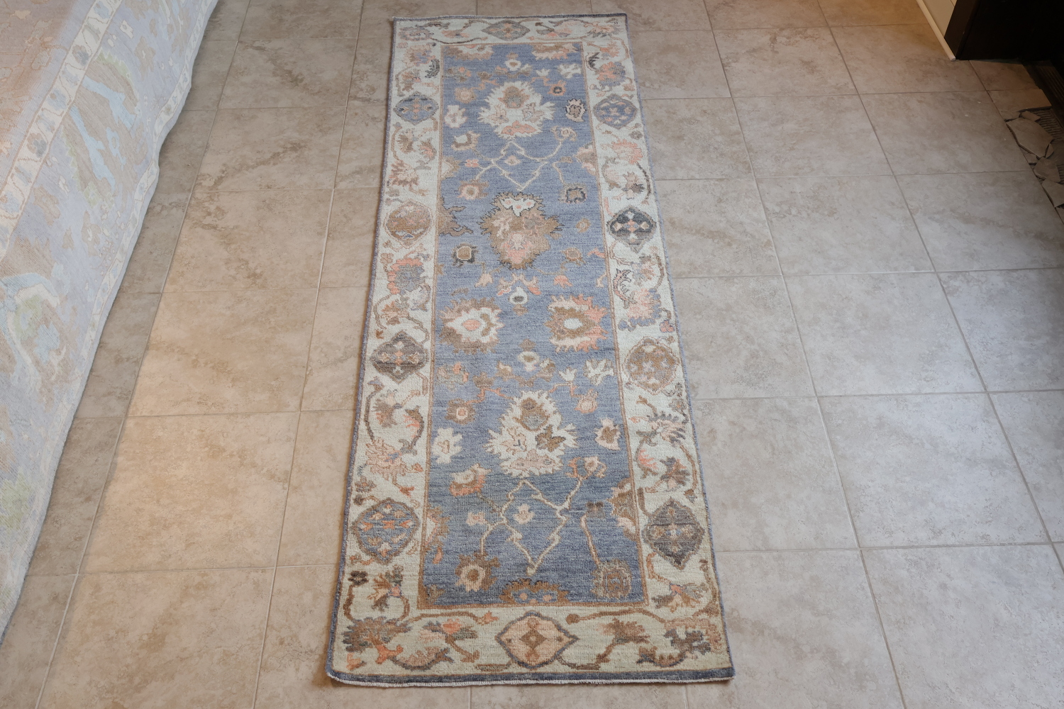 Top Quality Grey Wool Oushak Turkish Runner Rug 3x9