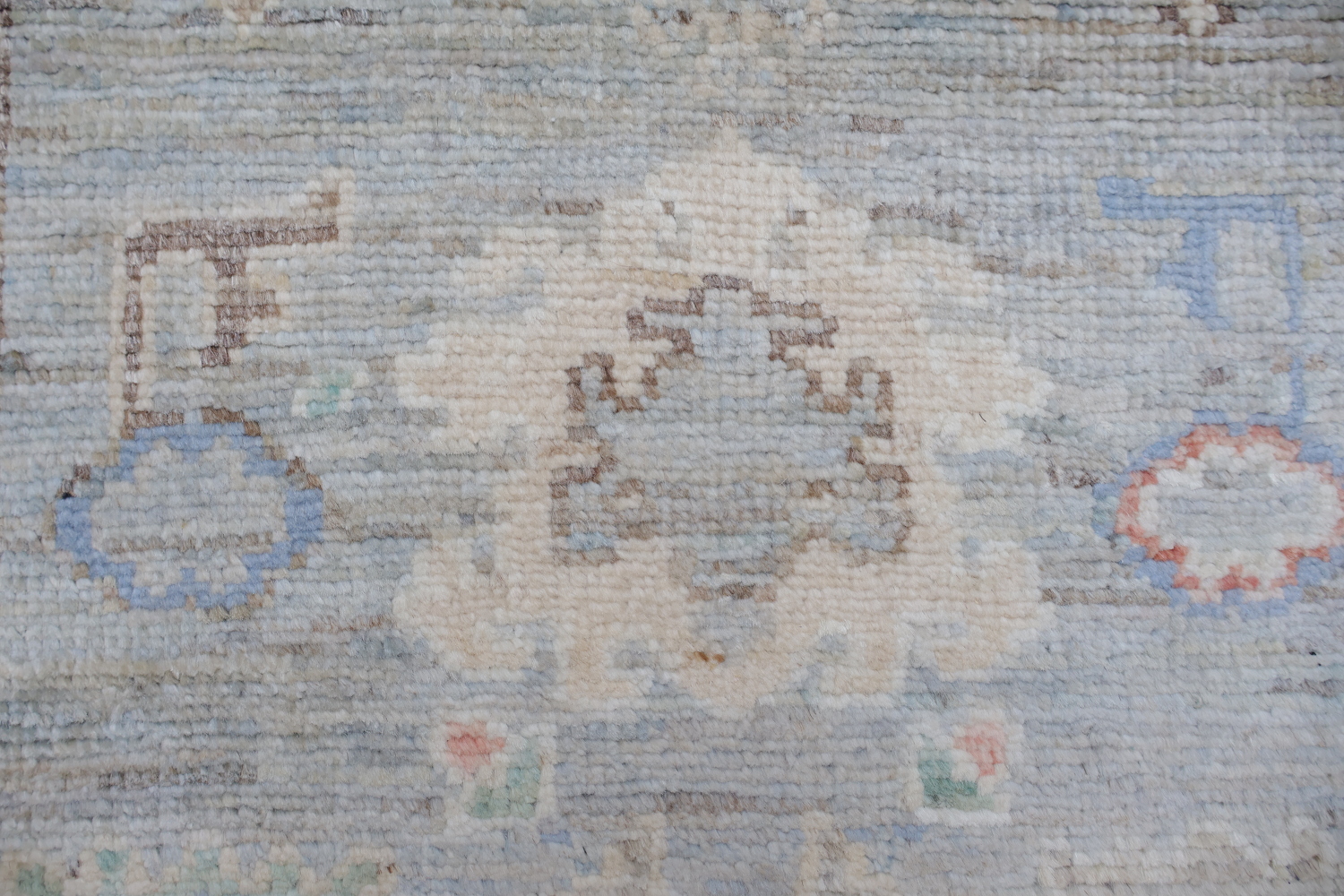 Vegetable Dye Muted Wool Oushak Turkish Runner Rug 3x8