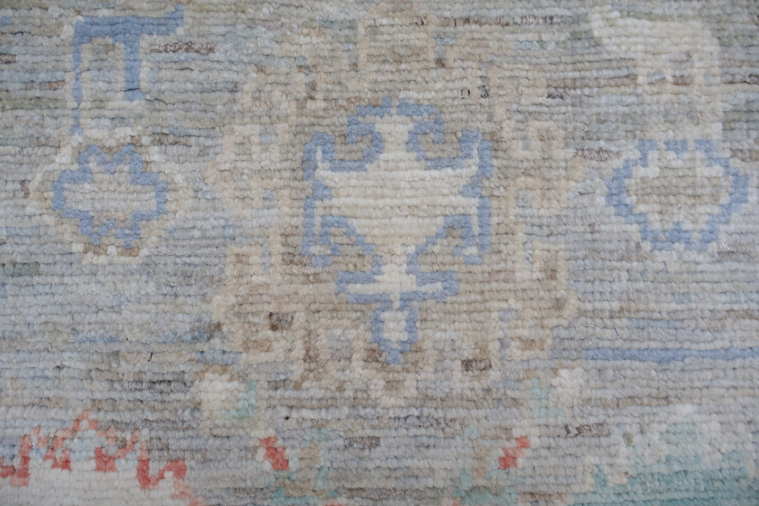 Vegetable Dye Muted Wool Oushak Turkish Runner Rug 3x8