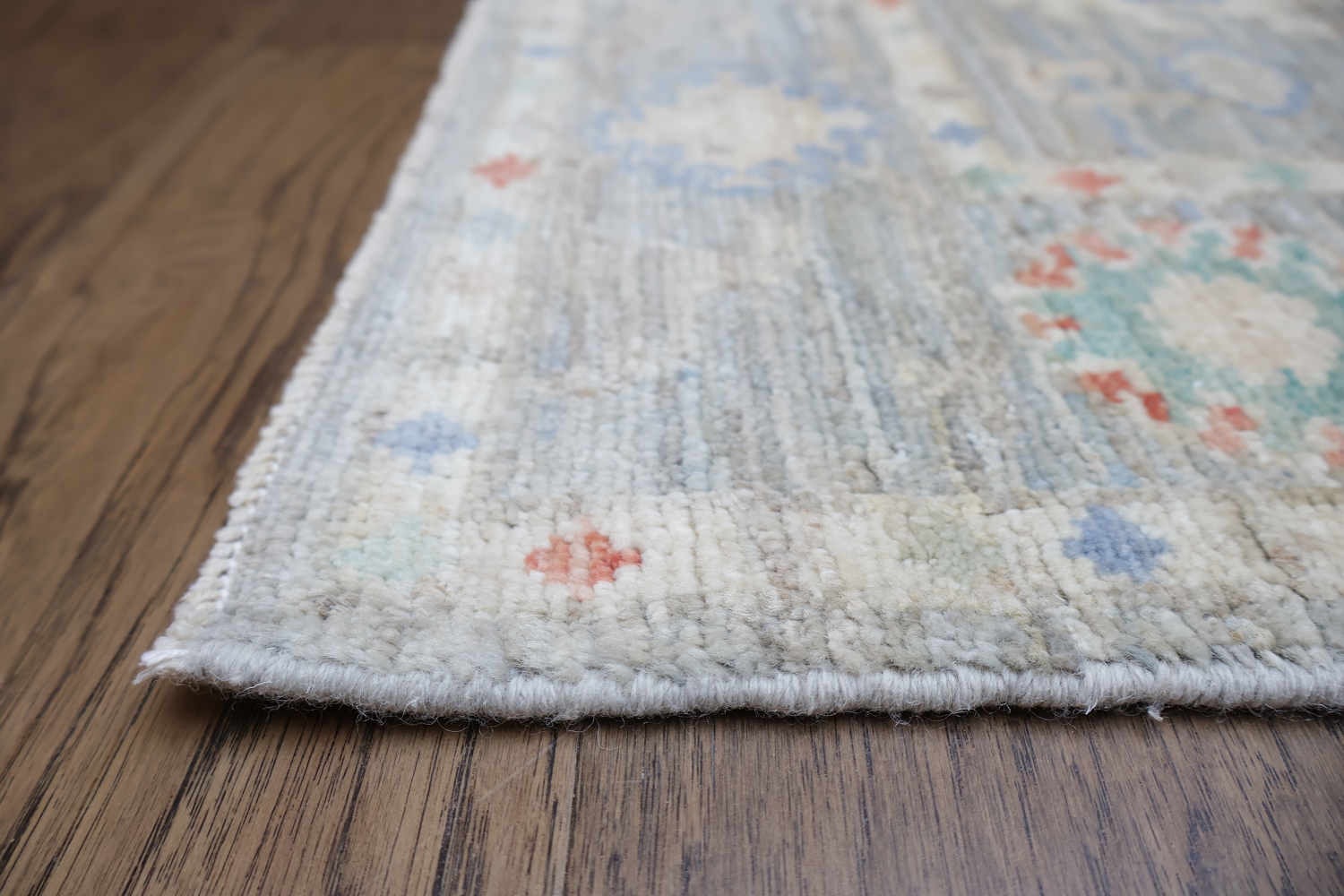 Vegetable Dye Muted Wool Oushak Turkish Runner Rug 3x8