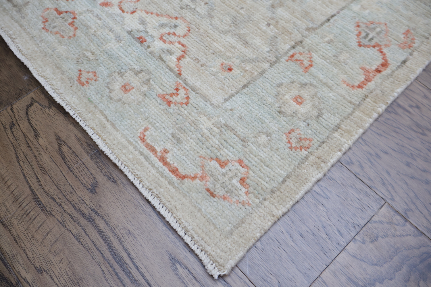 Muted Vegetable Dye Wool Oushak Turkish Runner Rug 3x10