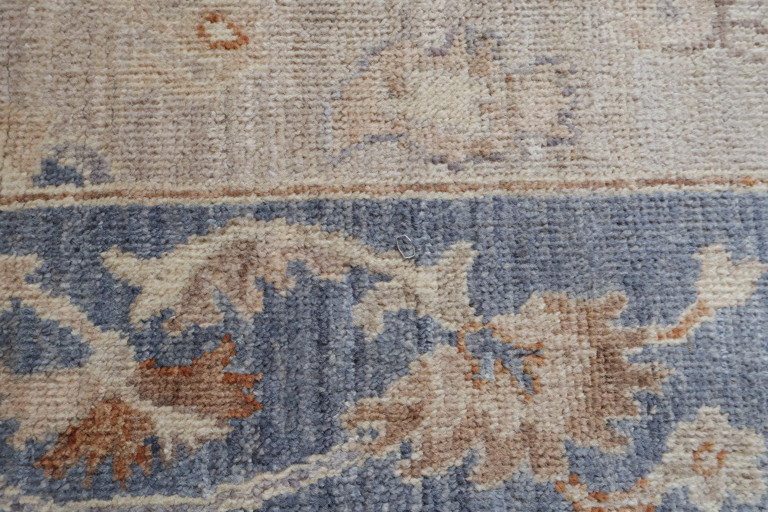 Grey All Over Vegetable Dye Wool Oushak Turkish Runner Rug 3x12