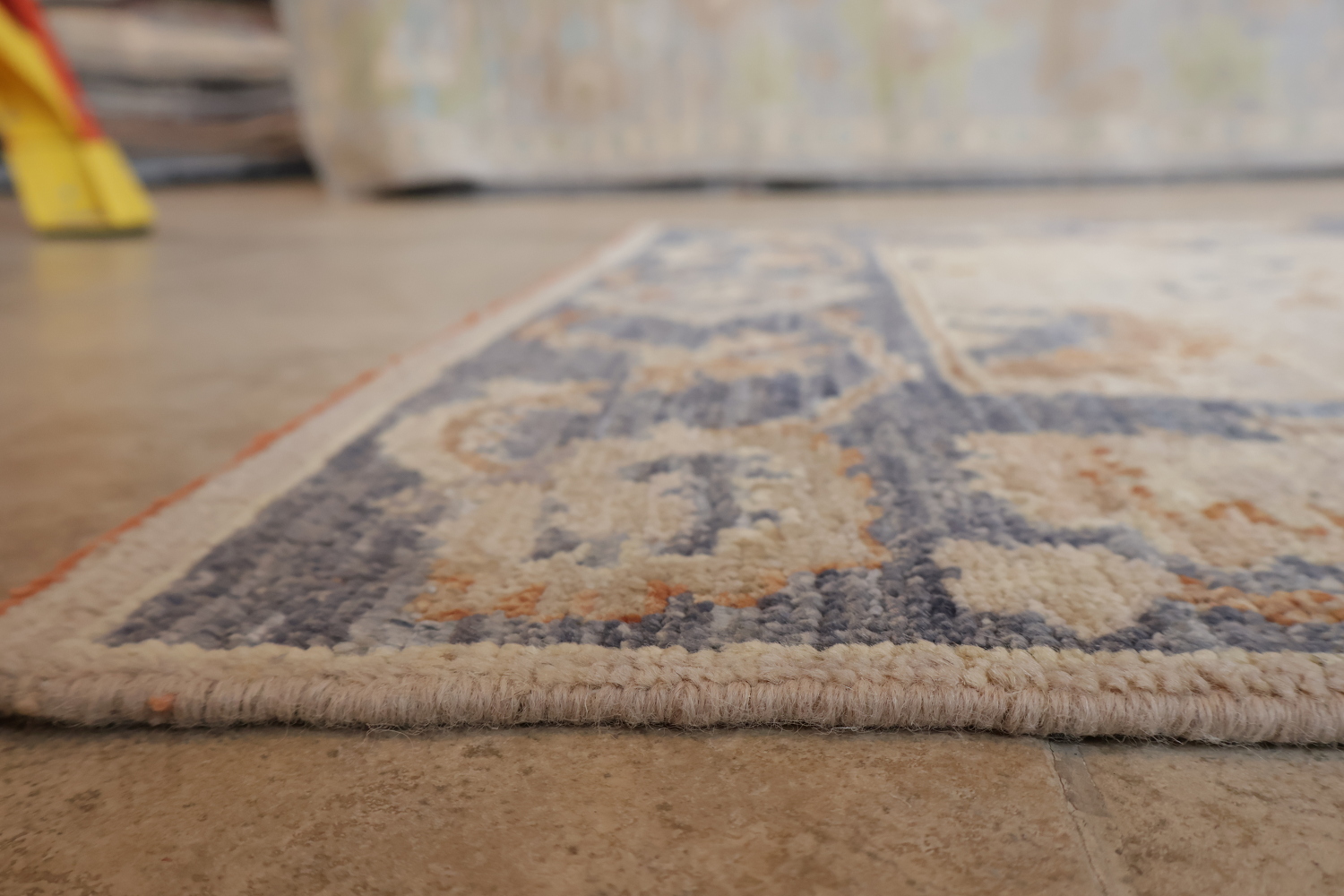 Grey All Over Vegetable Dye Wool Oushak Turkish Runner Rug 3x12
