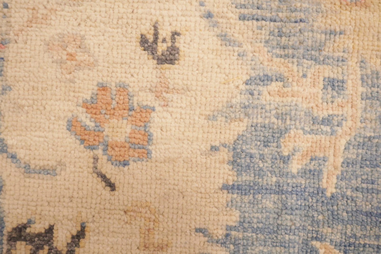 Blue Vegetables Dye Wool Oushak Turkish Area Rug 8x10