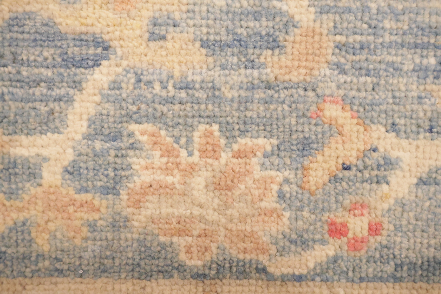 Blue Vegetables Dye Wool Oushak Turkish Area Rug 8x10