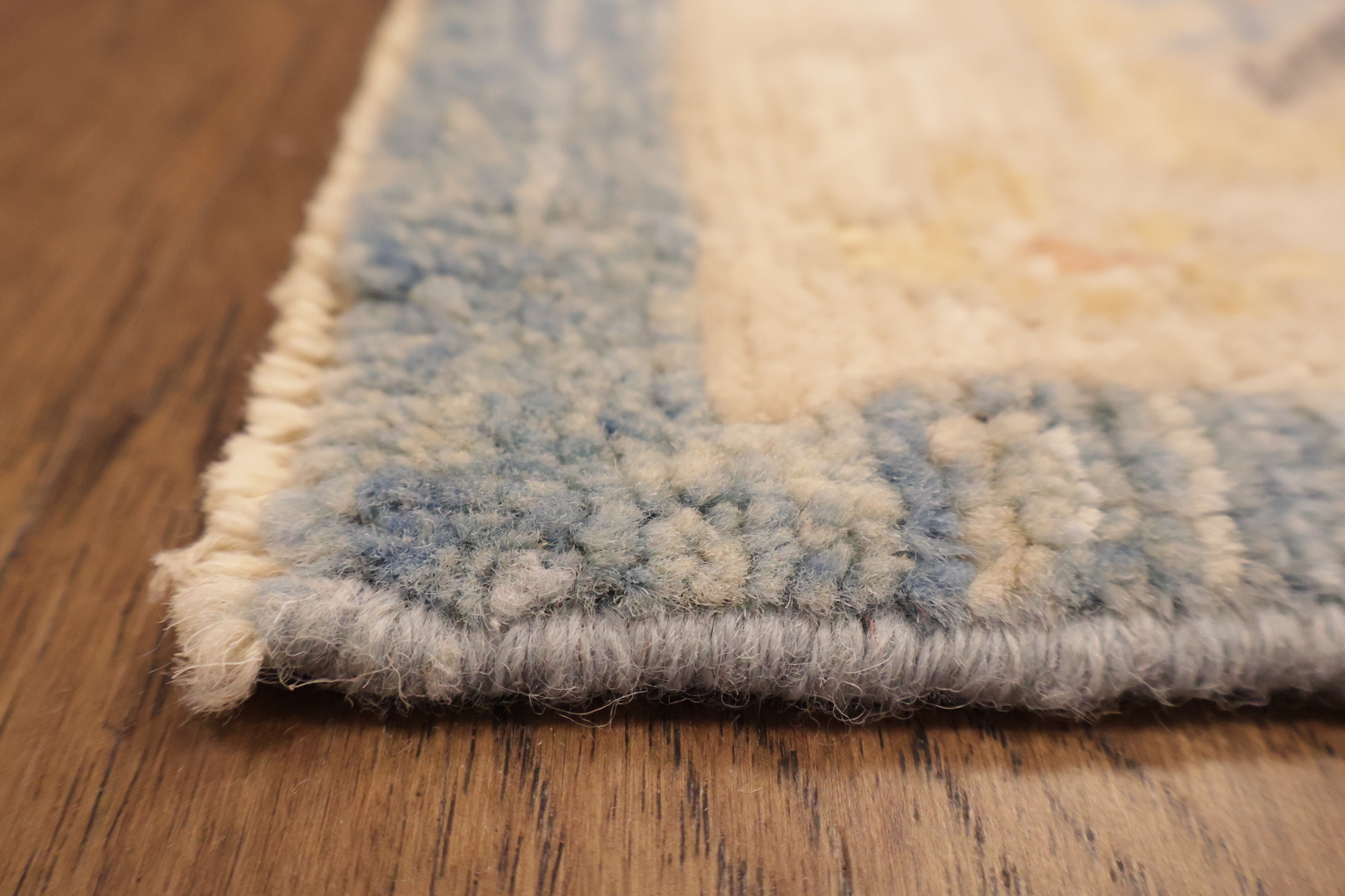 Blue Vegetables Dye Wool Oushak Turkish Area Rug 8x10