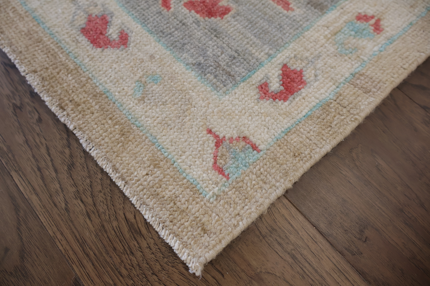 Peach Traditional Handwoven Wool Oushak Rug with Soft, Earthy Colors 10x14