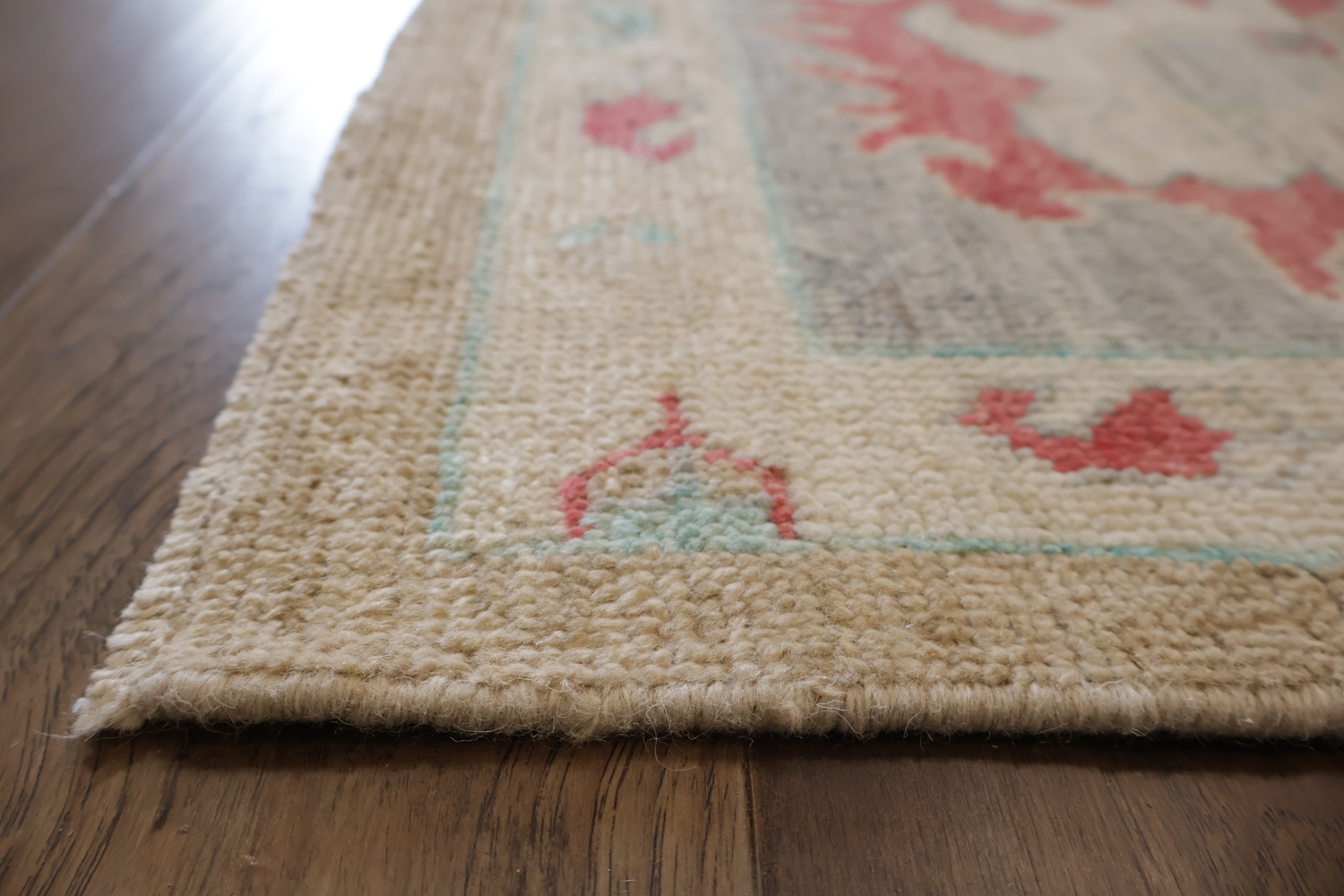 Peach Traditional Handwoven Wool Oushak Rug with Soft, Earthy Colors 10x14