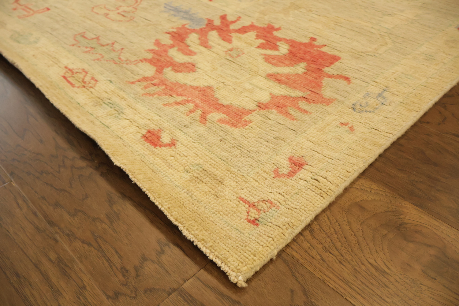 Vegetables Dye Wool Floral Oushak Turkish Large Rug 10x14