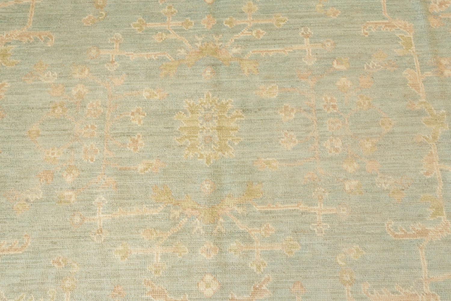 All Over Floral Muted Wool Oriental Oushak Turkish Area Rug 9x12