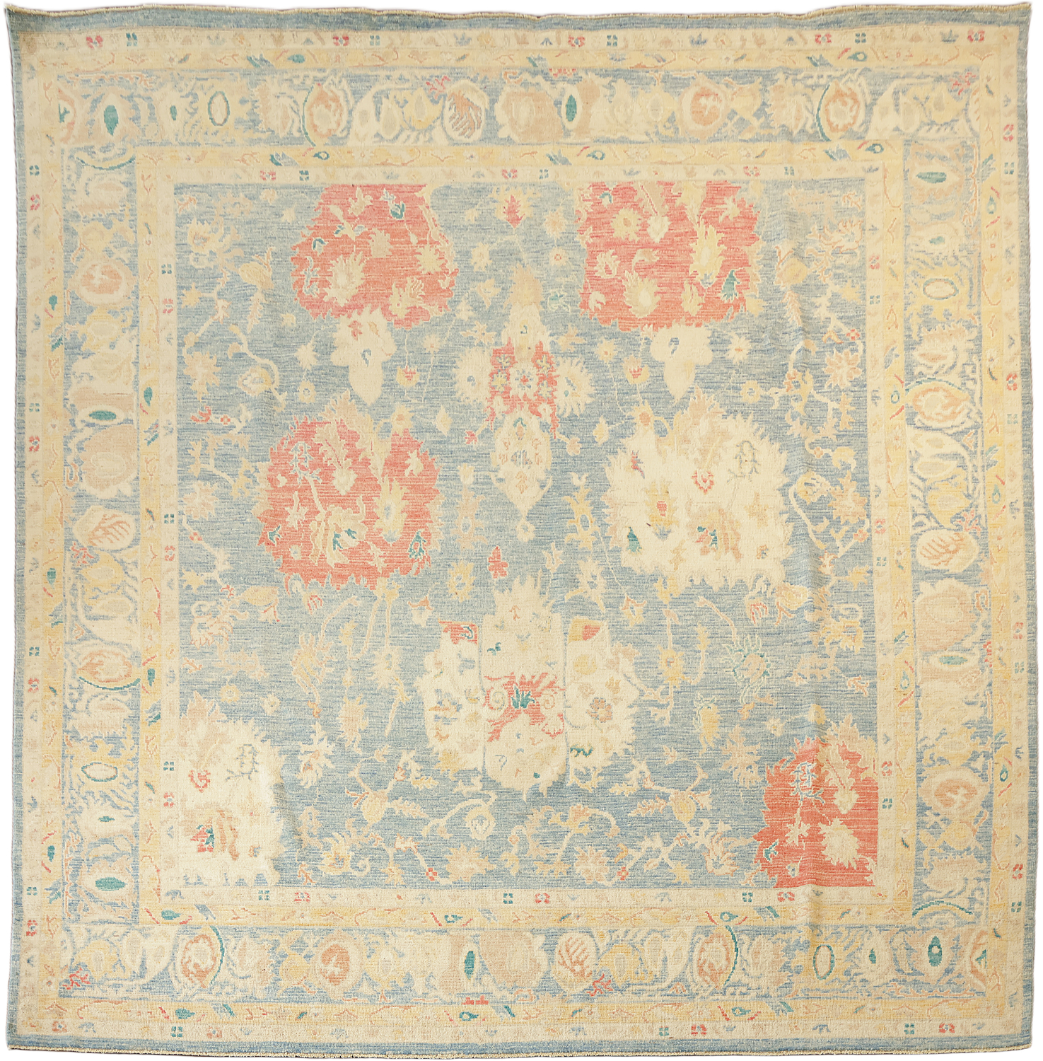 OUTSTANDING! Muted Blue Oriental Wool Oushak Turkish Area Rug 10x10
