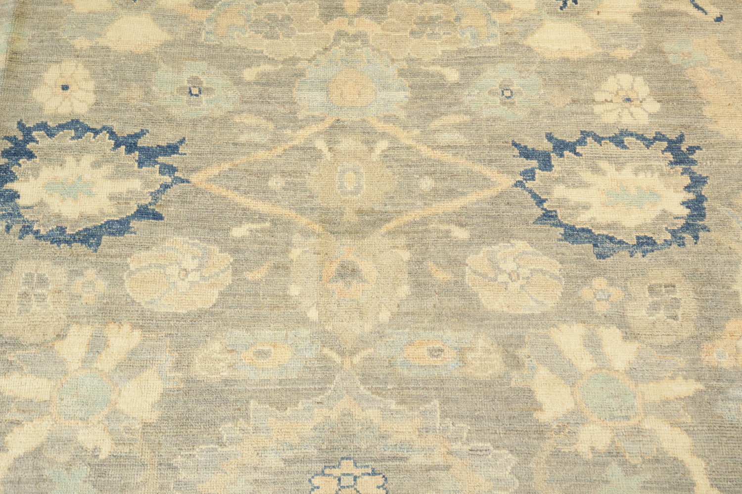 Muted Grey Vegetable Dye Wool Oriental Oushak Turkish Area Rug 8x10