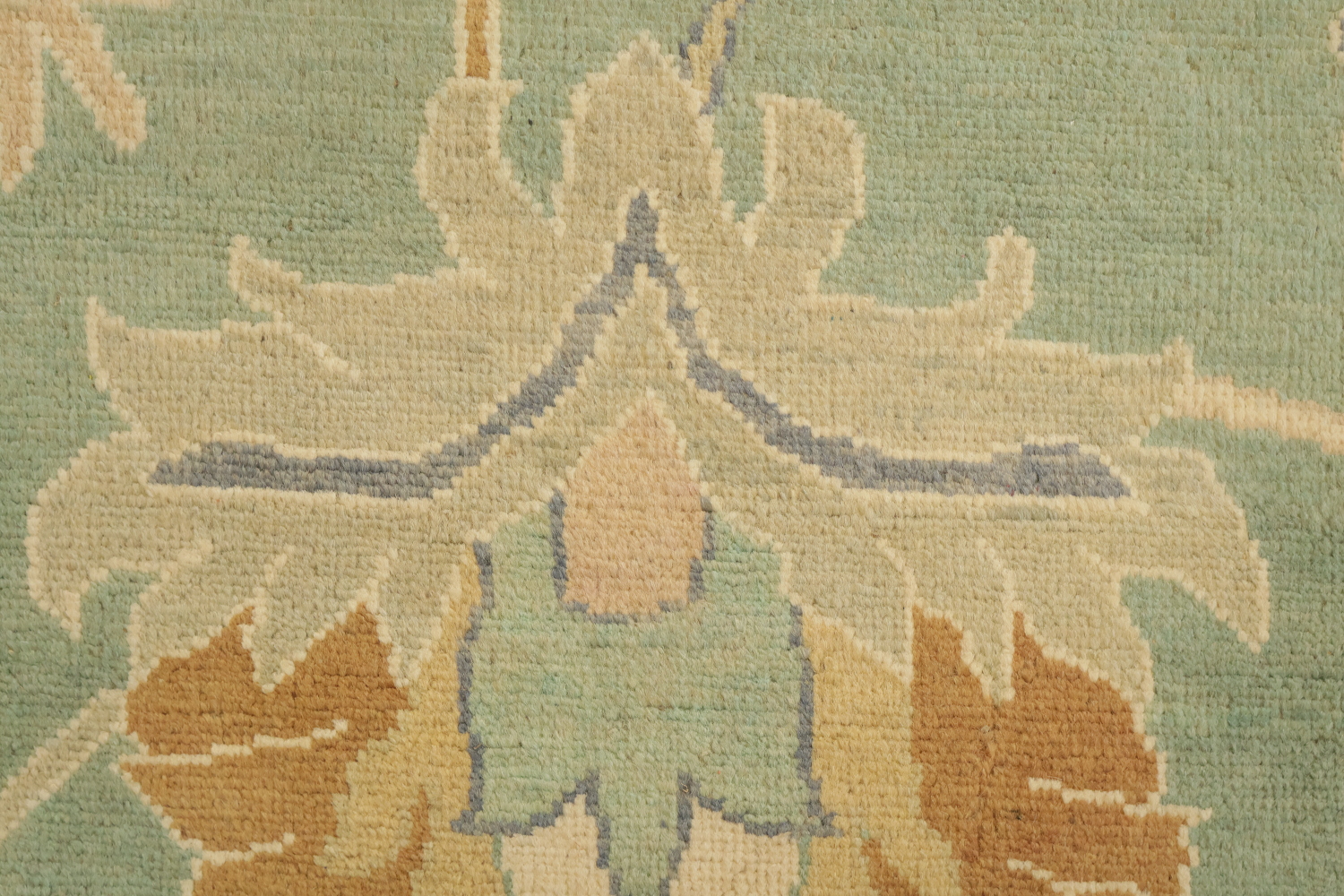 Muted Green Wool Oushak Turkish Oriental Large Rug 10x14