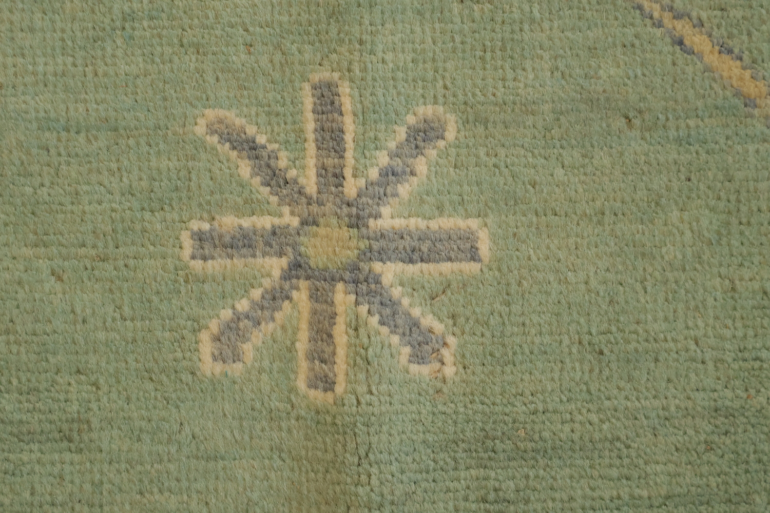 Muted Green Wool Oushak Turkish Oriental Large Rug 10x14