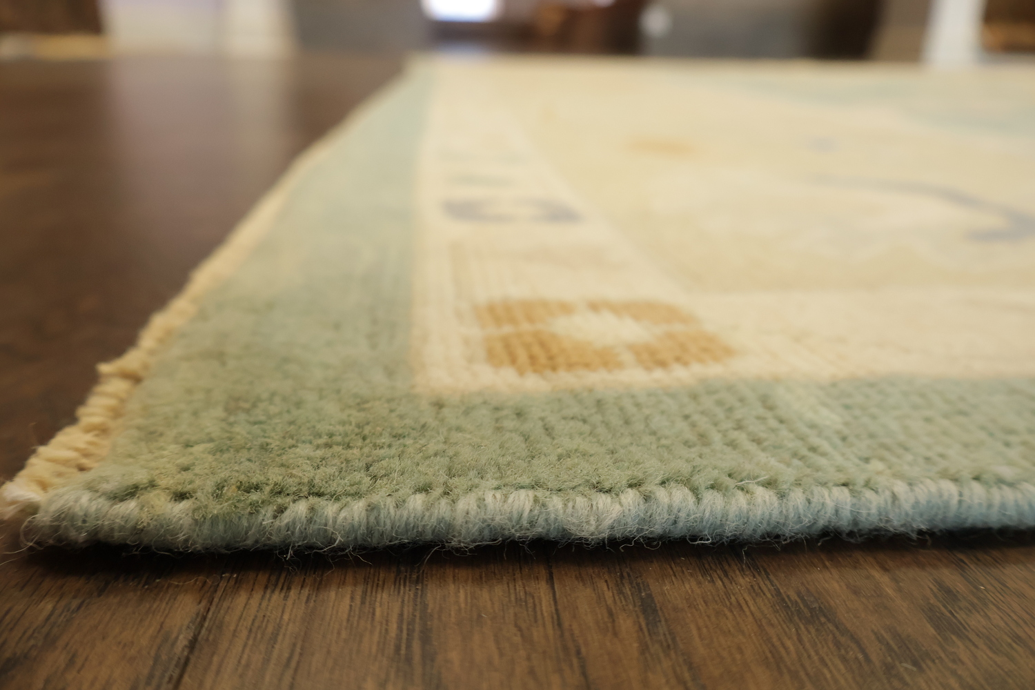 Muted Green Wool Oushak Turkish Oriental Large Rug 10x14