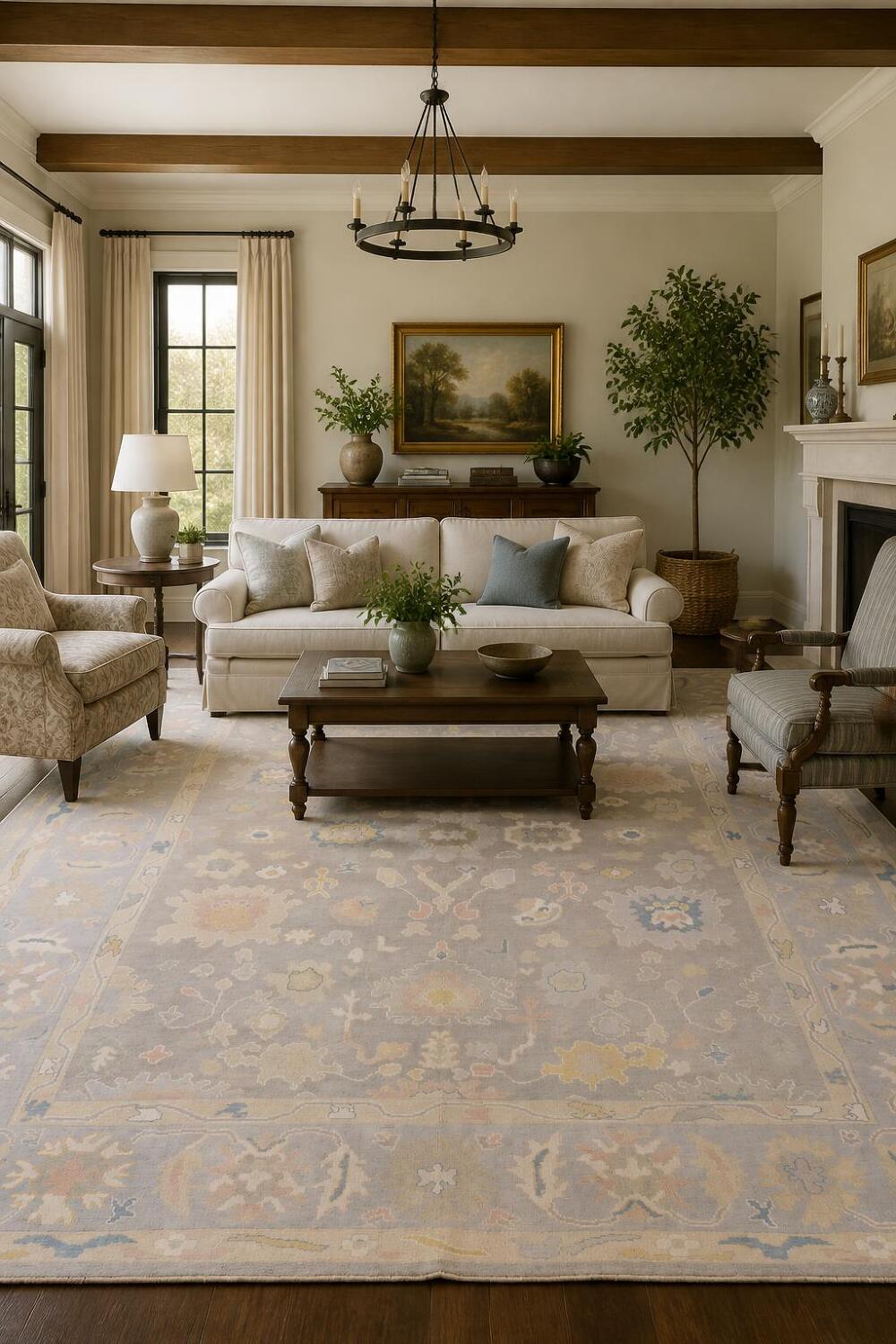 Oushak Turkish Wool Area Rug 9x12