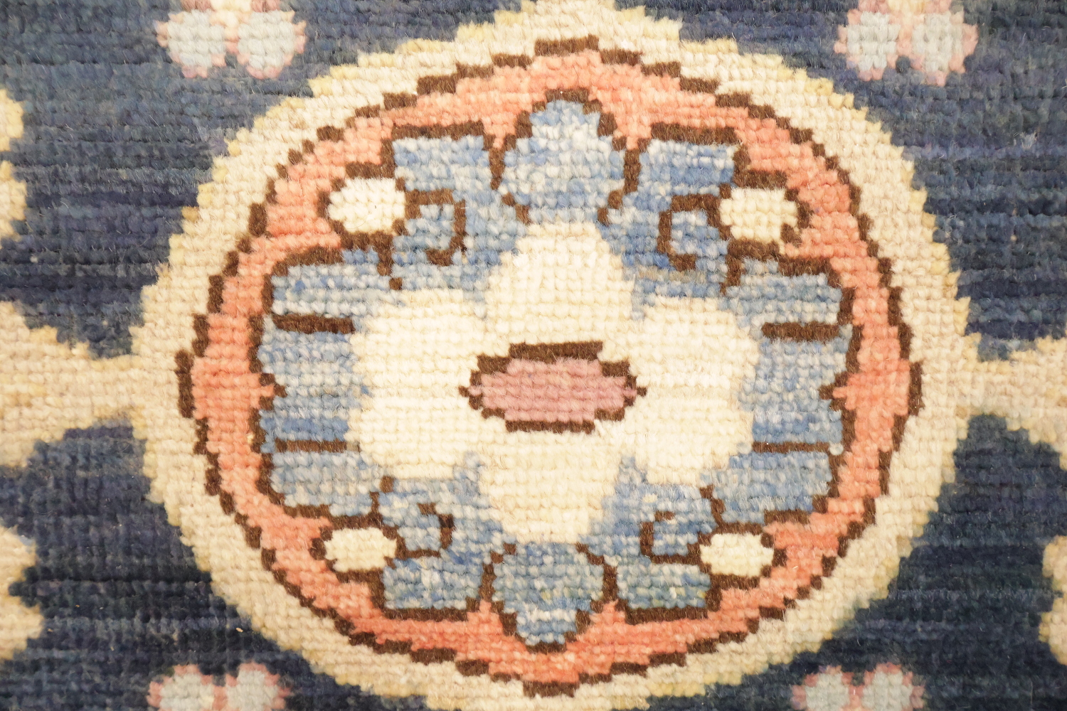 Blue Vegetable Dye Wool Oushak Turkish Area Rug 9x12