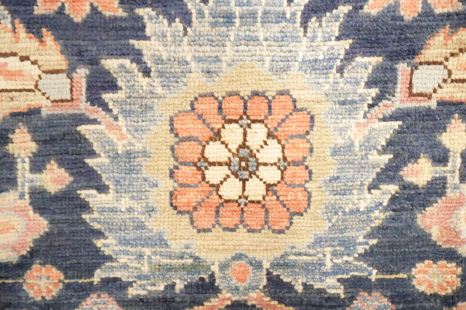 Blue Vegetable Dye Wool Oushak Turkish Area Rug 9x12