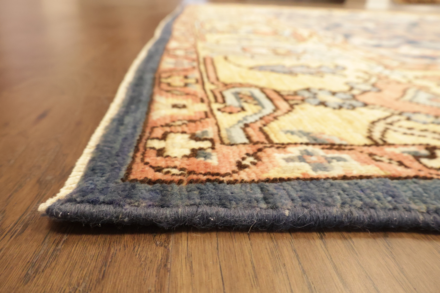 Blue Vegetable Dye Wool Oushak Turkish Area Rug 9x12