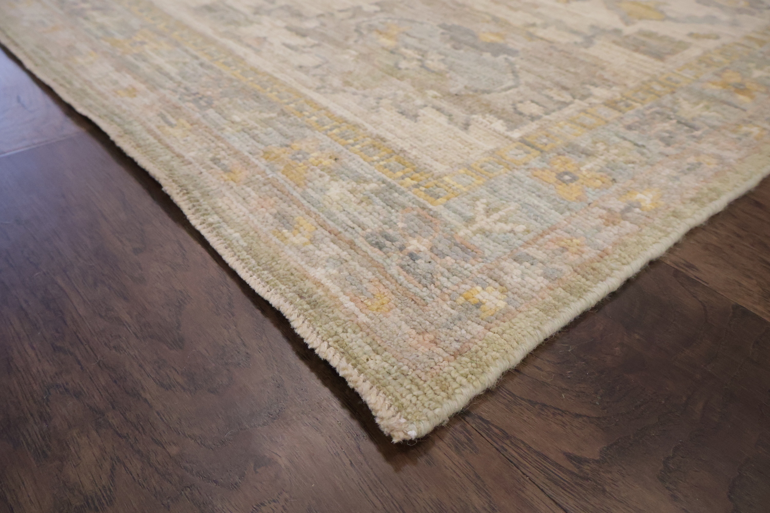 Muted Wool Vegetable Dye Oushak Turkish Area Rug 9x12