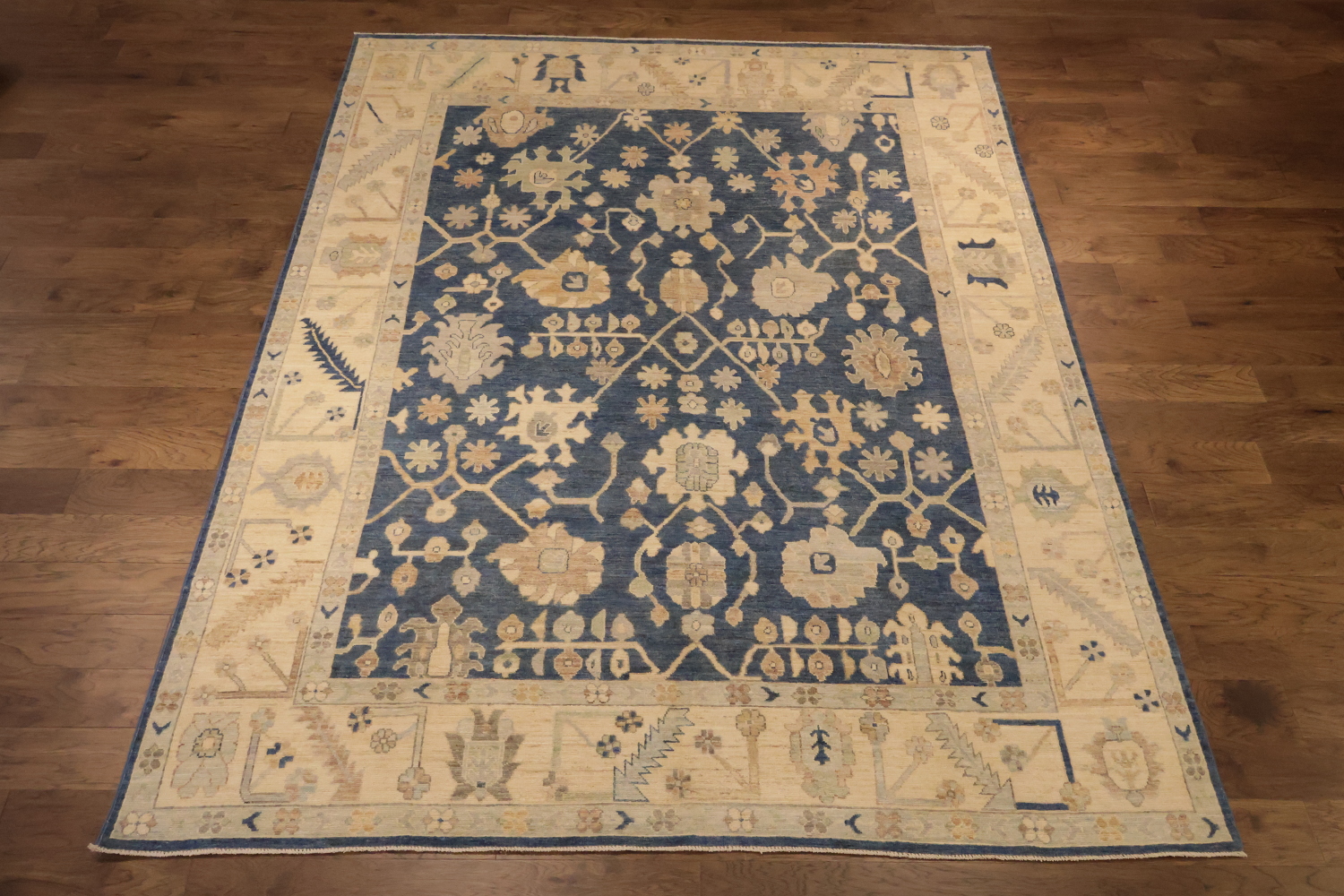 Muted All Over Geometric Oriental Oushak Turkish Area Wool Rug 9x12