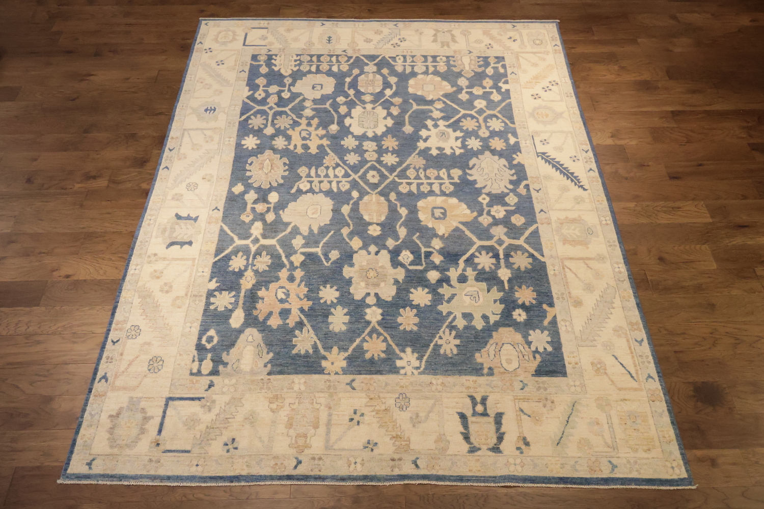 Muted All Over Geometric Oriental Oushak Turkish Area Wool Rug 9x12