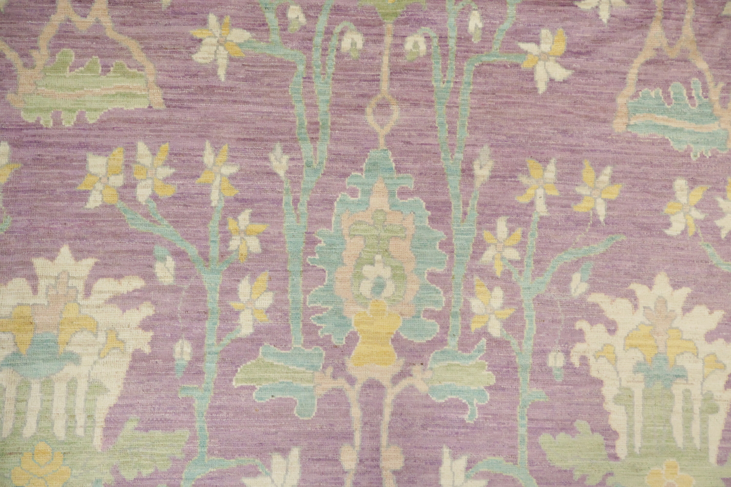 Pink Vegetable Dye Wool Oushak Turkish Large Rug 10x14