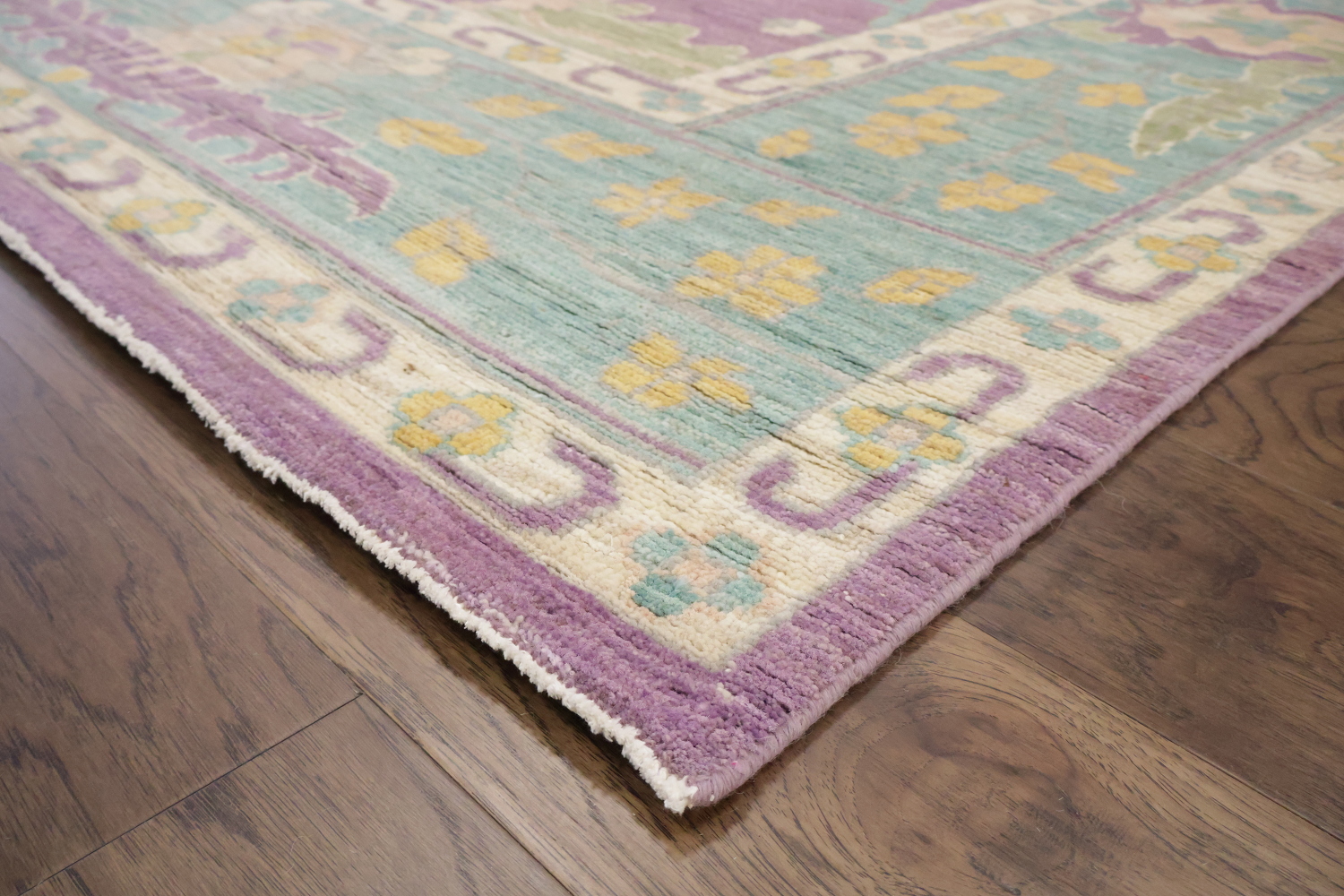 Pink Vegetable Dye Wool Oushak Turkish Large Rug 10x14