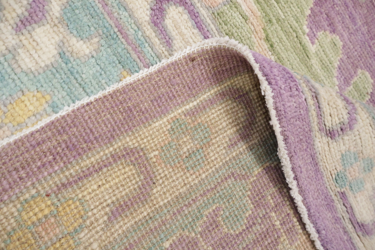Pink Vegetable Dye Wool Oushak Turkish Large Rug 10x14