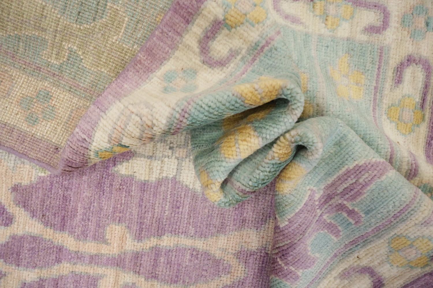 Pink Vegetable Dye Wool Oushak Turkish Large Rug 10x14