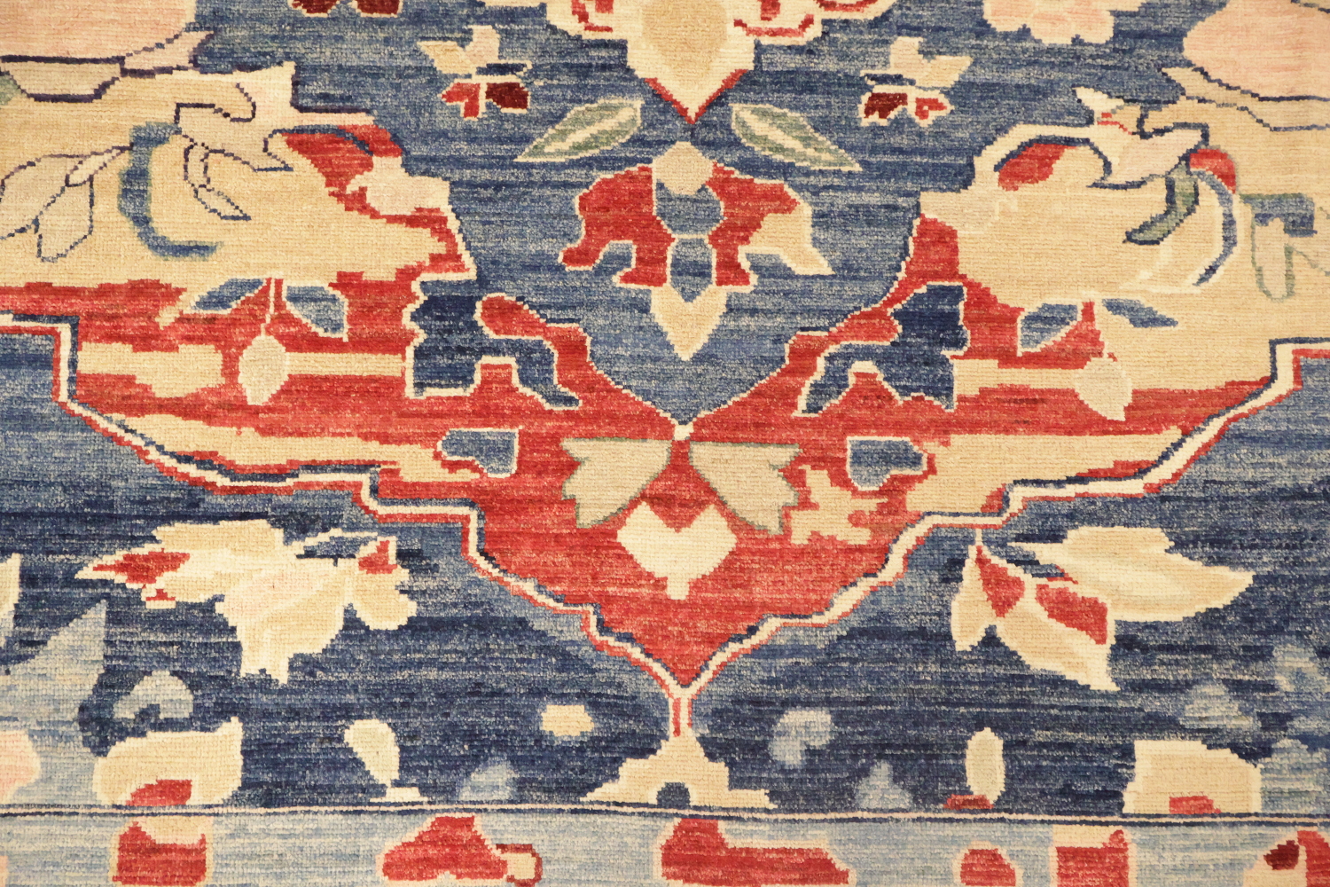 Blue Square Vegetable Dye Wool Oushak Turkish Area Rug 8x8