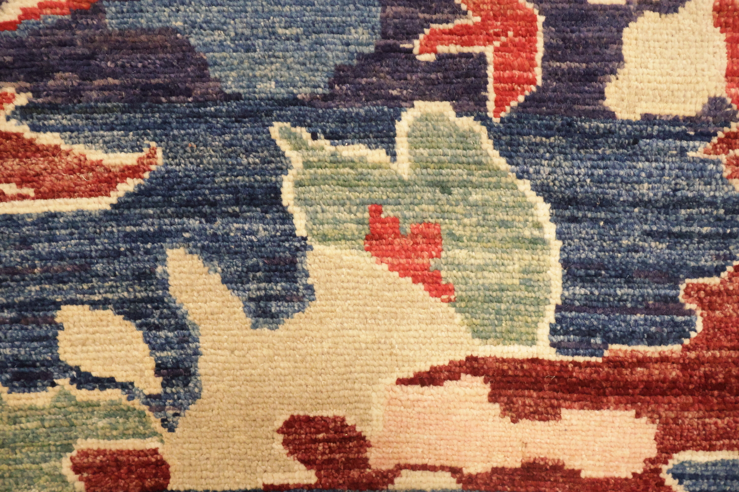 Blue Square Vegetable Dye Wool Oushak Turkish Area Rug 8x8