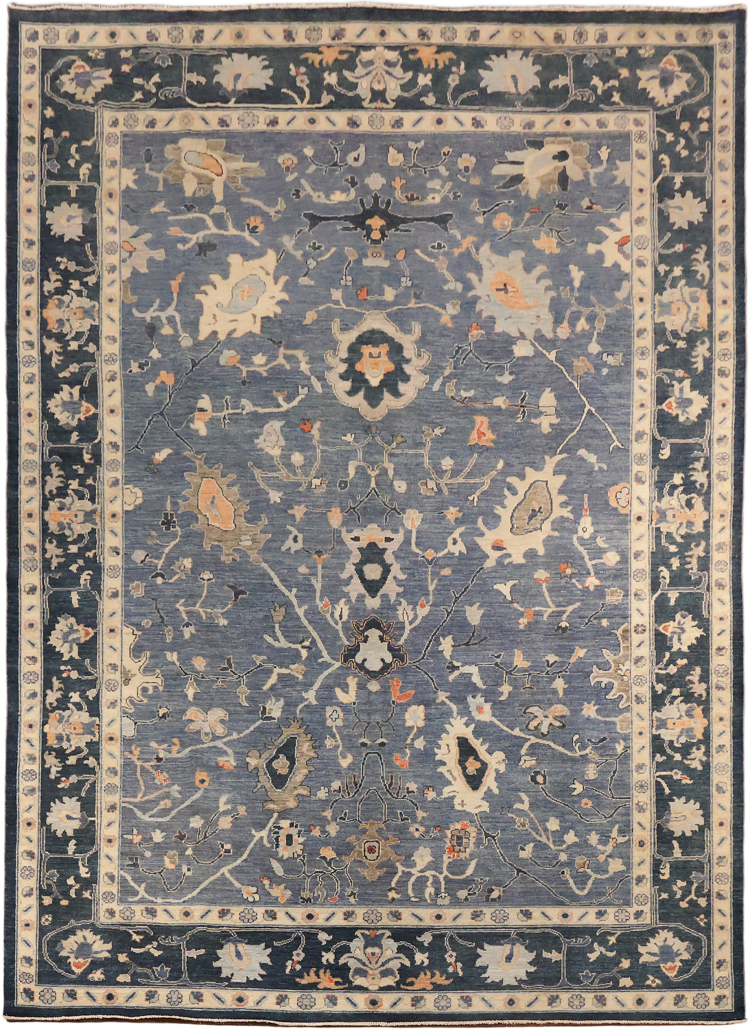 Stunning Vegetables Dye Wool Oushak Turkish Area Rug 9x12