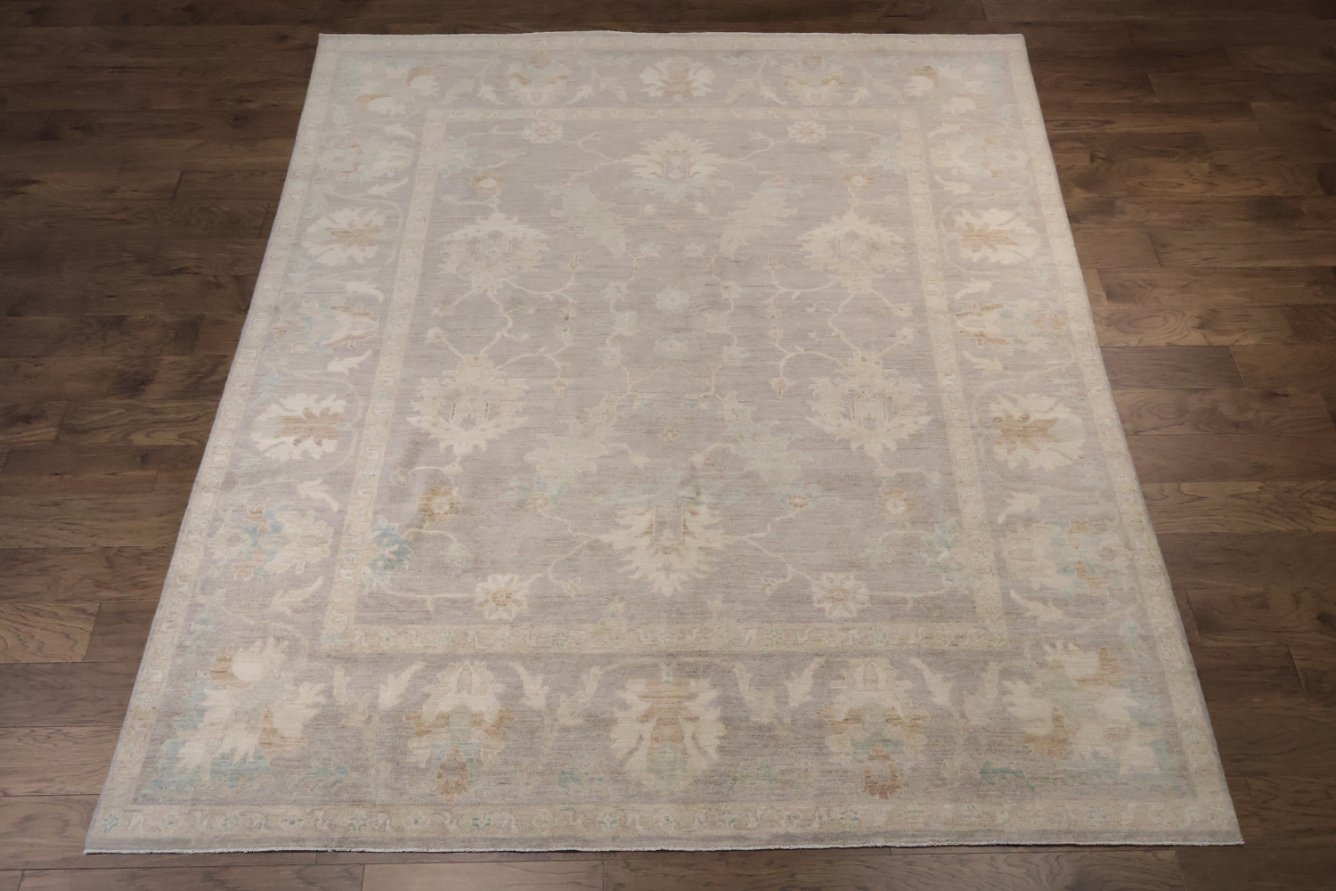 Muted Vegetable Dye Wool Oushak Turkish Area Rug 8x10