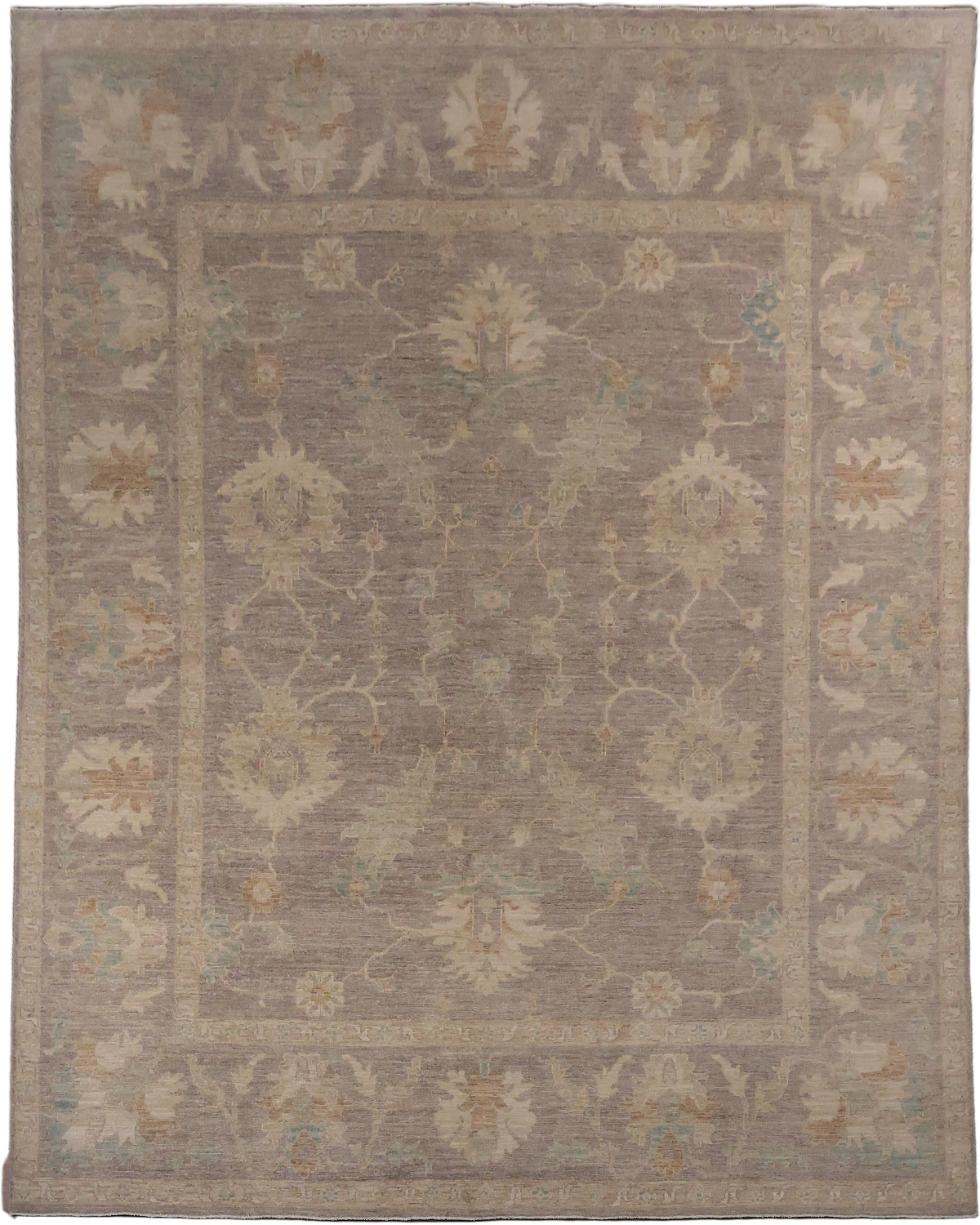 Muted Vegetable Dye Wool Oushak Turkish Area Rug 8x10