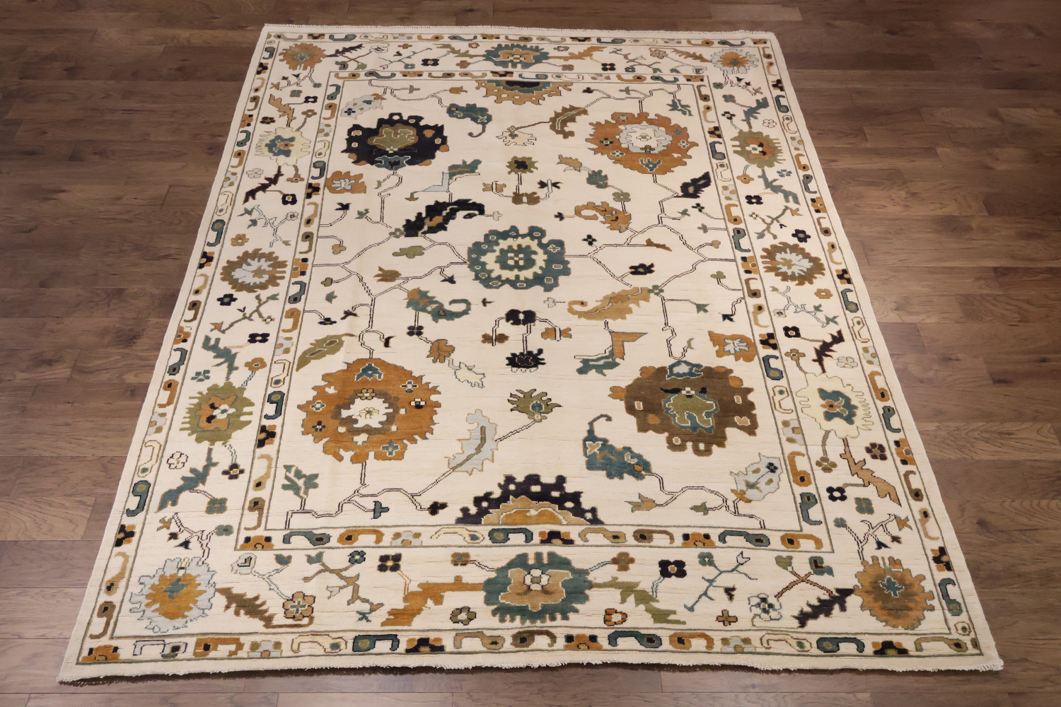 All Ove Wool Oushak Turkish Area Rug 9x12