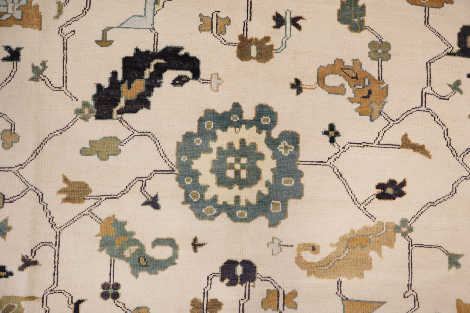All Ove Wool Oushak Turkish Area Rug 9x12