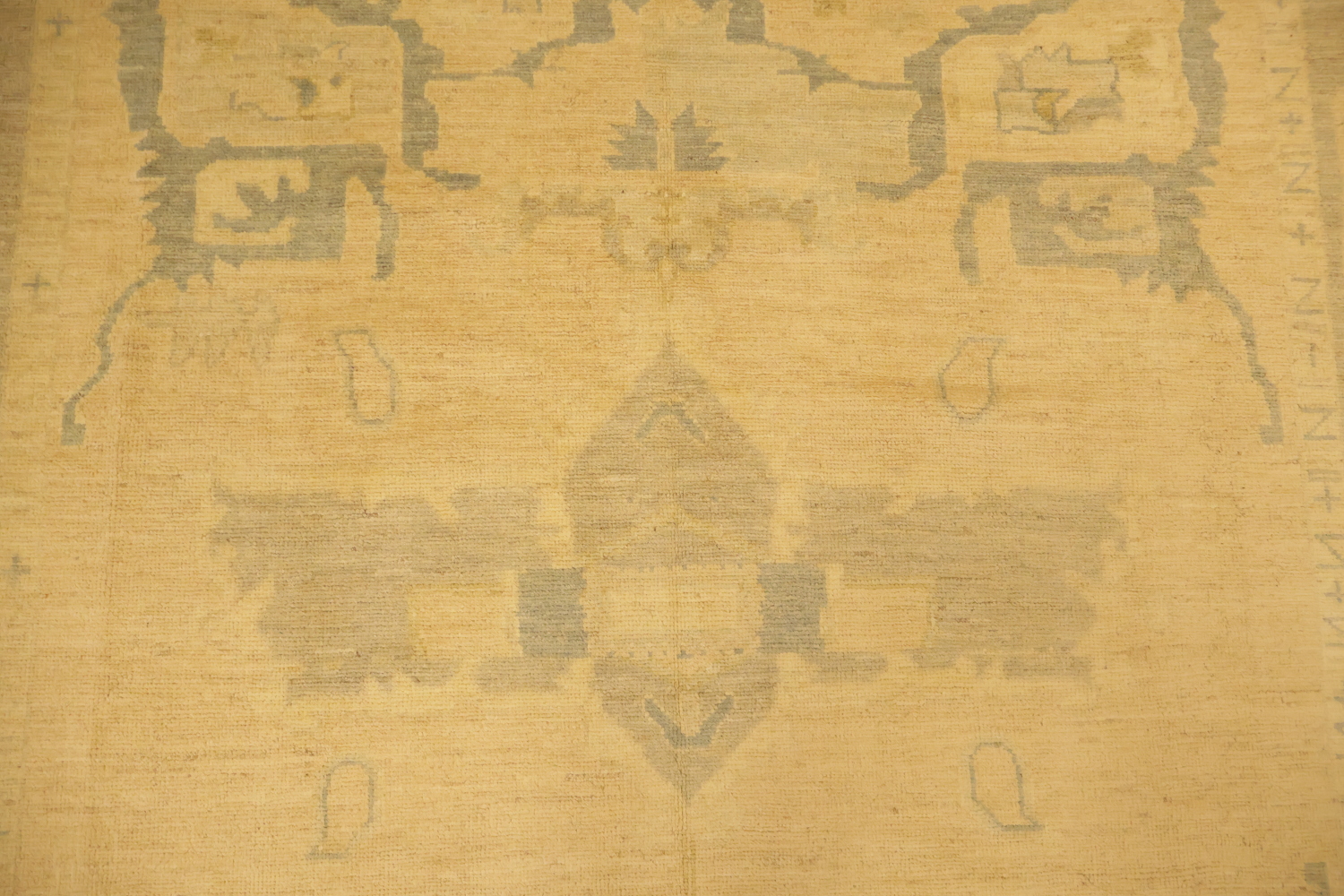 Geometric Muted Wool Oushak Turkish Area Rug 8x10