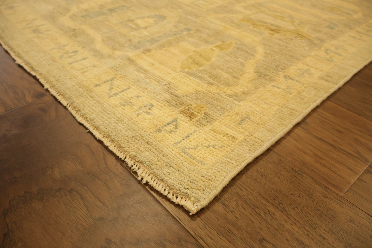 Geometric Muted Wool Oushak Turkish Area Rug 8x10