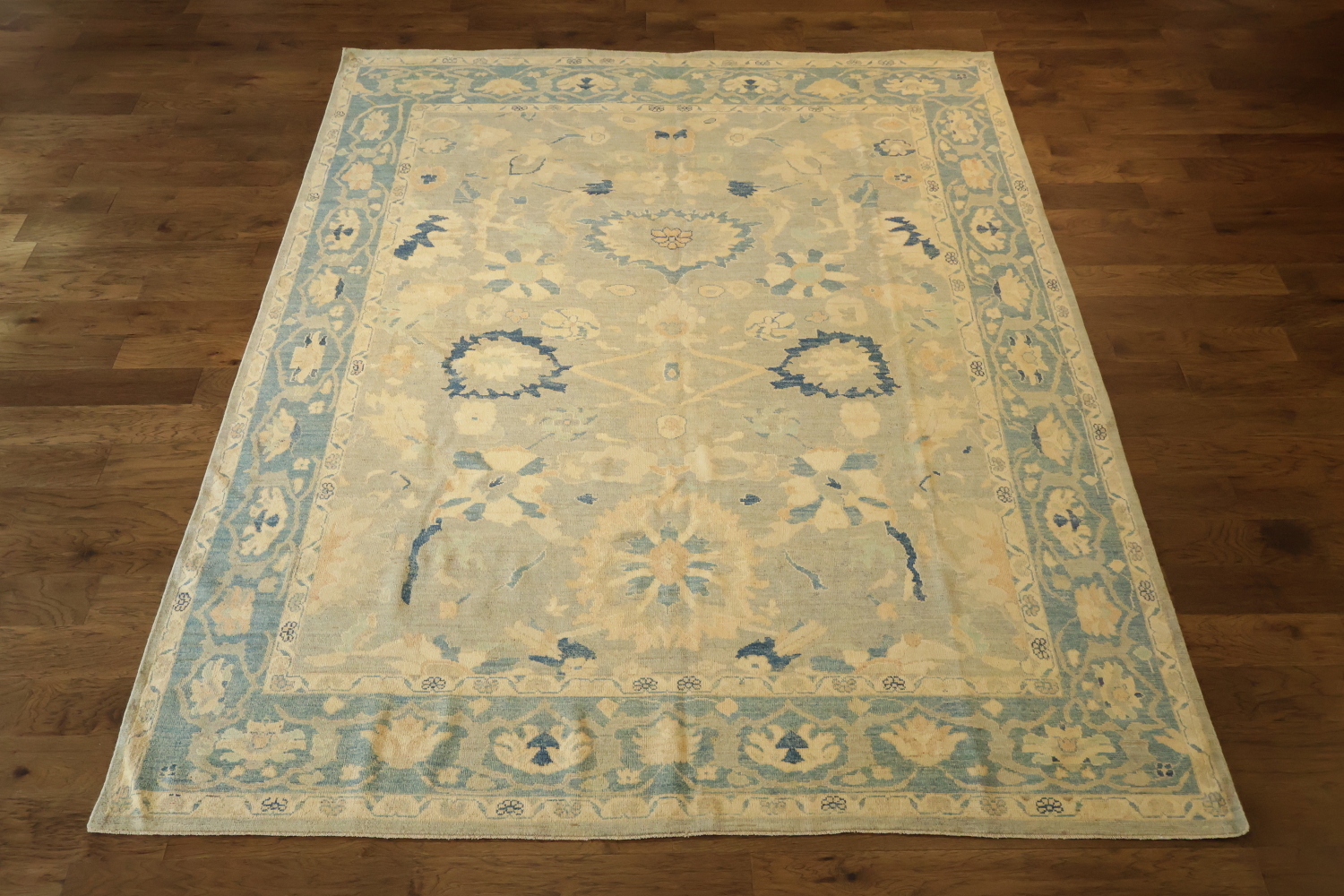 Decorative Top Quality Wool Grey Oushak Turkish Area Rug 9x12