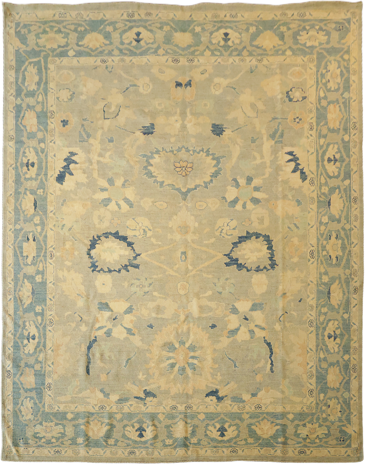 Decorative Top Quality Wool Grey Oushak Turkish Area Rug 9x12