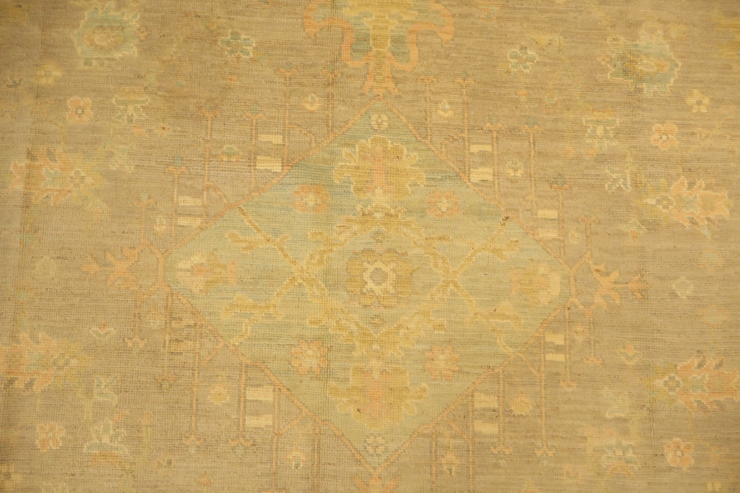 Must See! Muted Grey Vegetable Dye Wool Oushak Turkish Area Rug 9x12