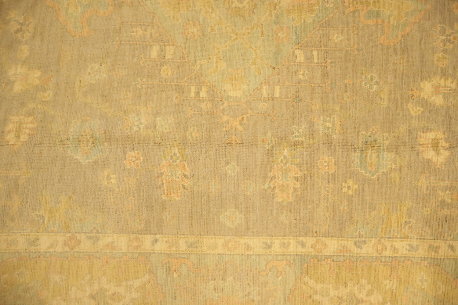 Must See! Muted Grey Vegetable Dye Wool Oushak Turkish Area Rug 9x12