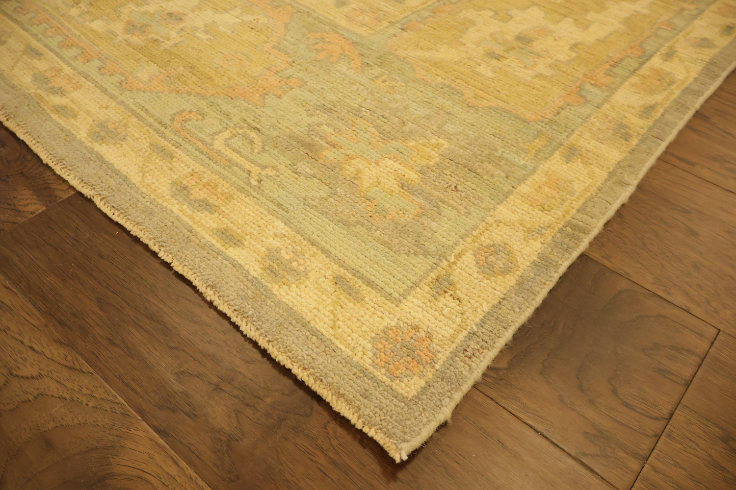 Must See! Muted Grey Vegetable Dye Wool Oushak Turkish Area Rug 9x12