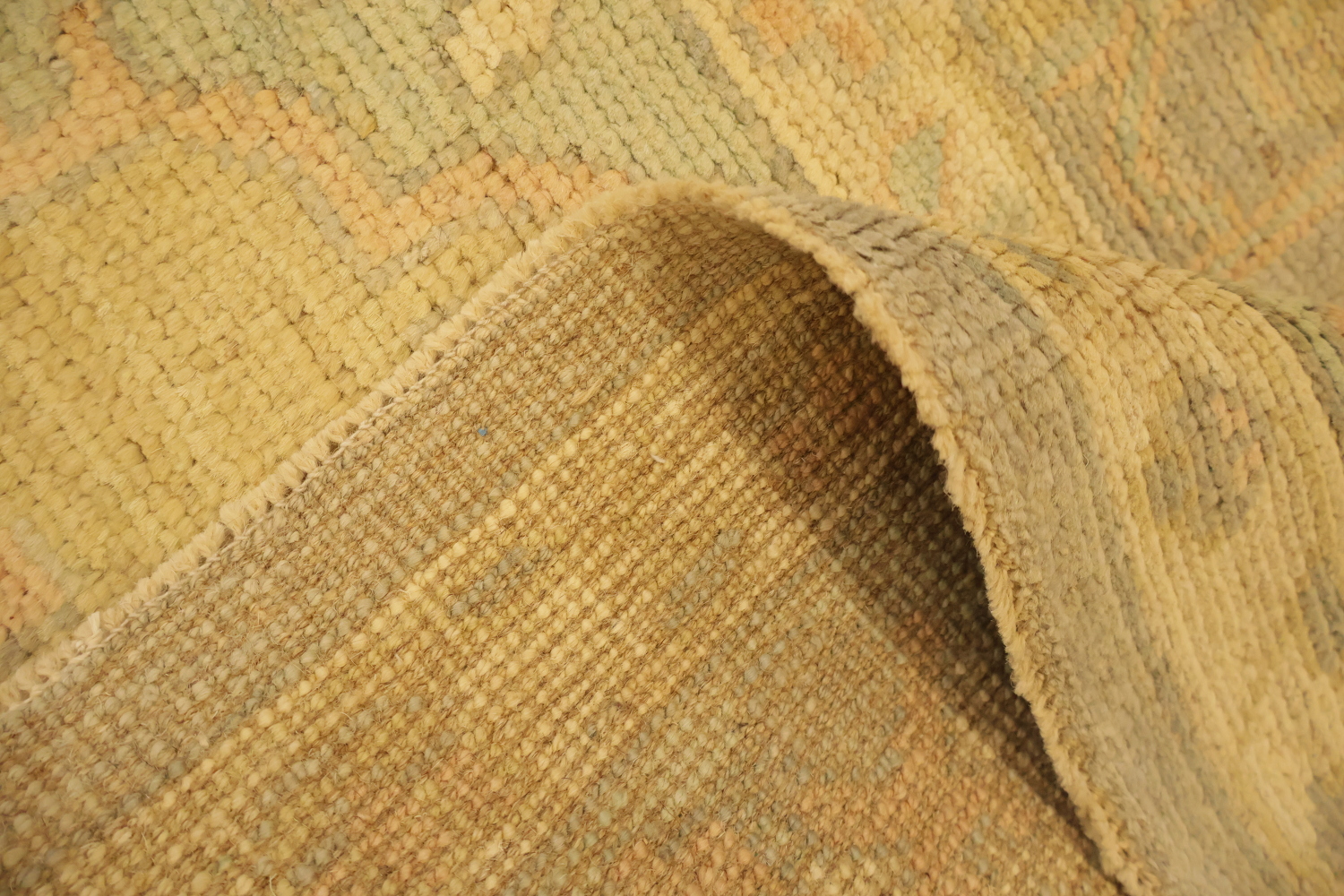 Must See! Muted Grey Vegetable Dye Wool Oushak Turkish Area Rug 9x12