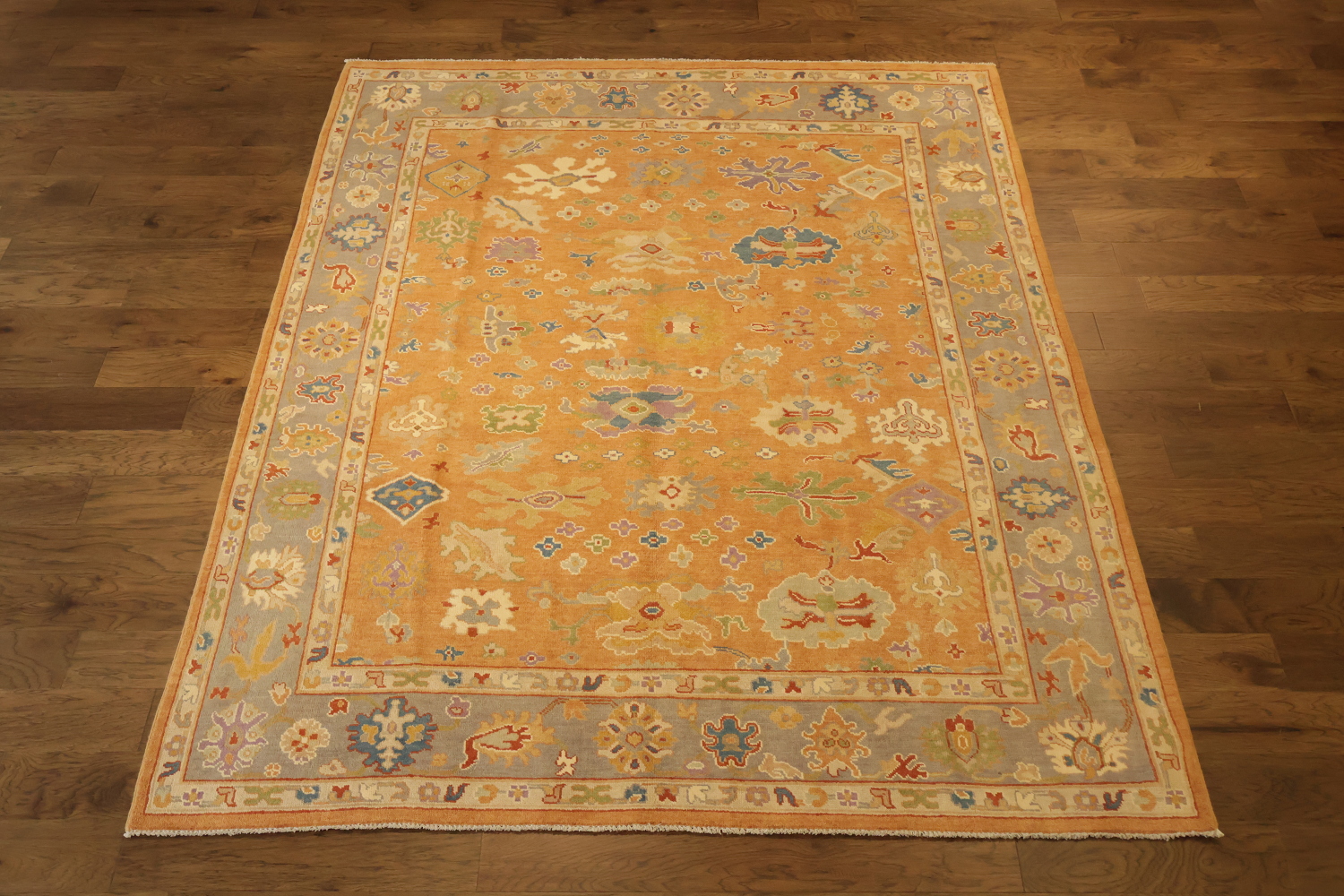 Rare Vegetable Dye Wool Oushak Turkish Area Rug 8x10
