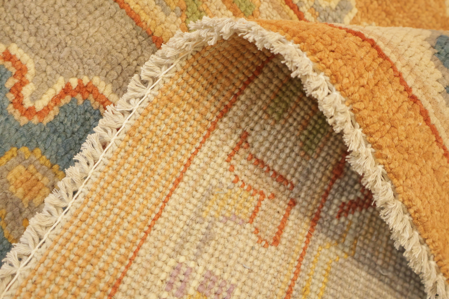 Rare Vegetable Dye Wool Oushak Turkish Area Rug 8x10