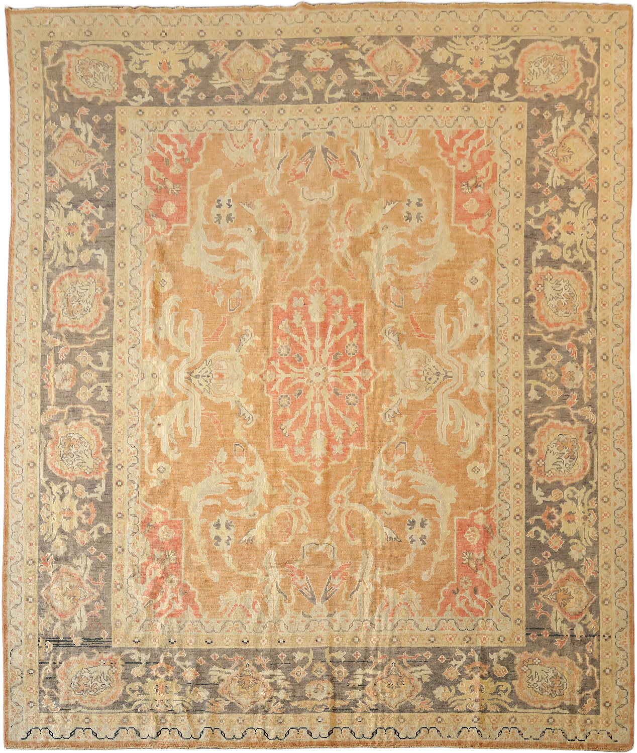 Outstanding Peach Color Oushak Turkish Wool Area Rug 9x10